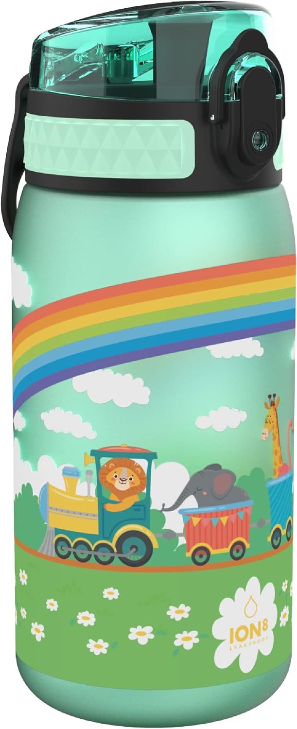 Ion8 Kid's One Touch On-The-Go Printed Water Bottle - Leakproof and BPA-Free
