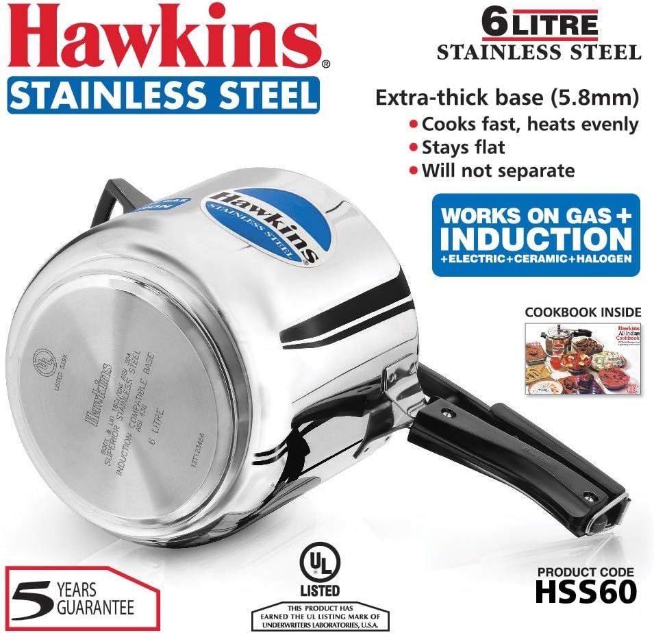 Hawkins 3 Litre Ceramic Nonstick Induction Pressure Cooker, Granite Finish  
