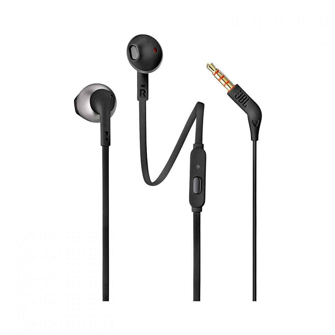 JBL T205 In Ear Binaural Wired Black Headphones Wired In Ear