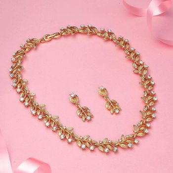 Estele Rose Gold Plated Garland Designer Jewellery Set with Austrian  Crystals for Women: Buy Estele Rose Gold Plated Garland Designer Jewellery  Set with Austrian Crystals for Women Online at Best Price in